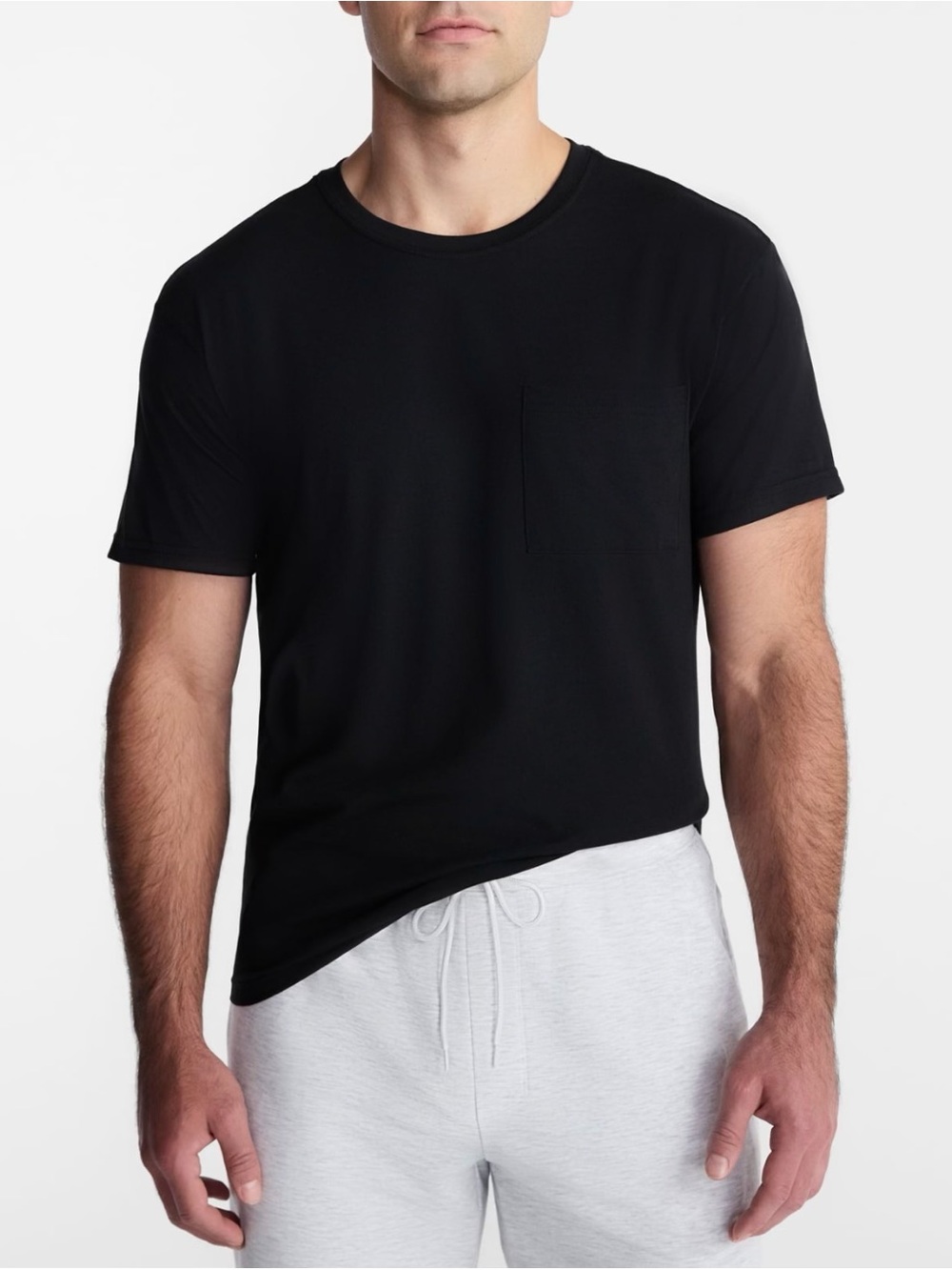 Black Tri-Blend Pocket Crewneck T-Shirt